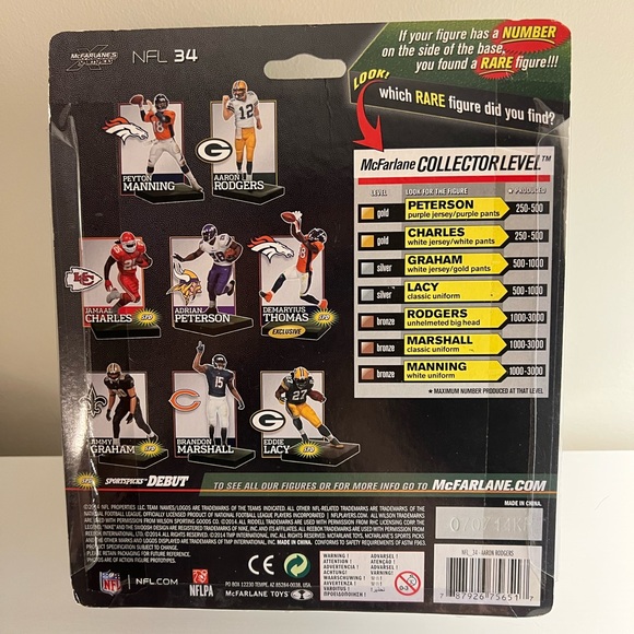 Aaron Rodgers NFL series 34 action figure - Picture 2 of 2